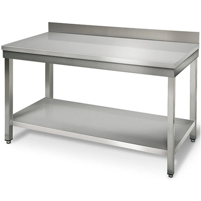ADM RVS Werktafel 1000mm breed - 700mm diep met bodemschap en opstaande rand