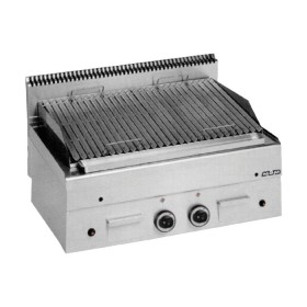 Lavasteengrill Gas Dubbel met Vis en Vlees rooster - 80 x 60 x 27 cm