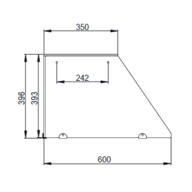 Glazen blad - Recht - Kort - Helder glas - voor ADM-KB003 en ADM-KB004