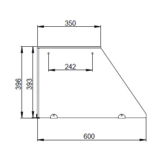 Glazen opzetstuk - Recht - Kort - Helder glas - voor ADM-KB005 en ADM-KB006