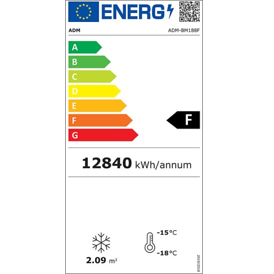 ADM BM188F Professionele display Vriezer met 3 glazen deuren