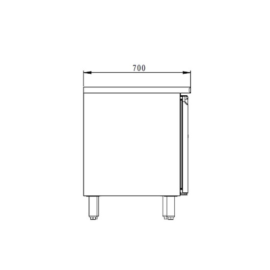 Koelwerkbank met 2 deuren - 260 liter