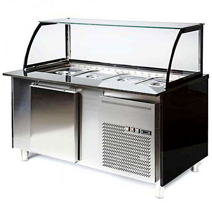 Luxe gekoeld buffet - zwart Graniet - 112 cm - Wit