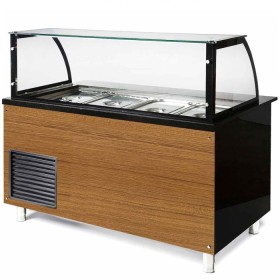Luxe gekoeld buffet - zwart Graniet - 200 cm - Hout