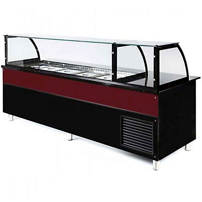 Luxe gekoeld buffet - zwart Graniet - Kassatafel - 200 cm - Bordeaux
