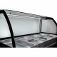 Luxe gekoeld buffet - zwart Graniet - Kassatafel - 200 cm - half Wit