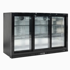 Barkoeler - 320 liter - met 3 schuifdeuren - Zwart