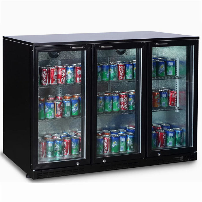 Barkoeler - 320 liter - met 3 klapdeuren - Zwart