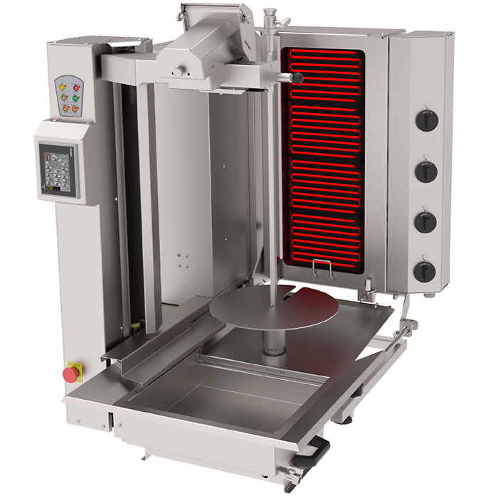 Automatische robot Döner Kebab grill - Elektrisch met 4 hitte-zones