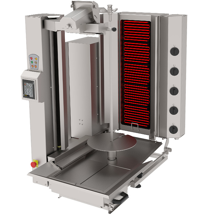 Automatische robot Döner Kebab grill - Elektrisch met 5 hitte-zones