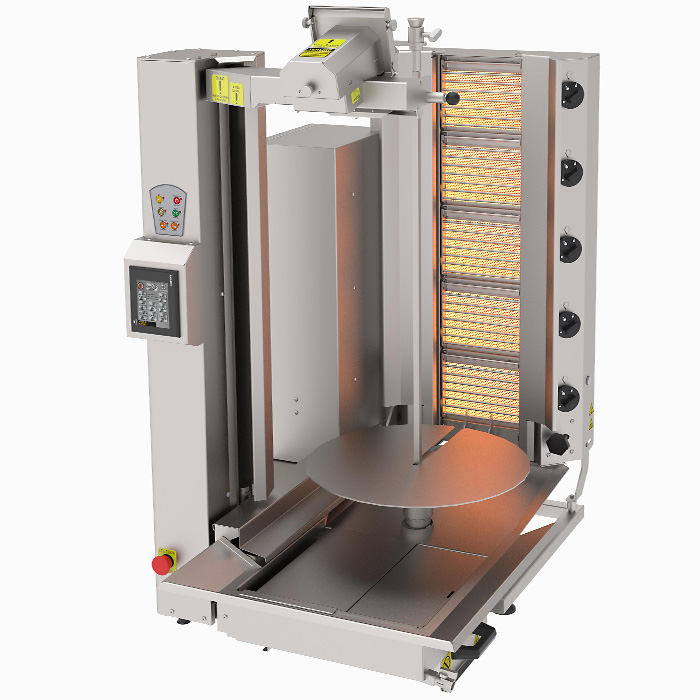 Automatische robot Döner Kebab grill - Gas met 5 branders