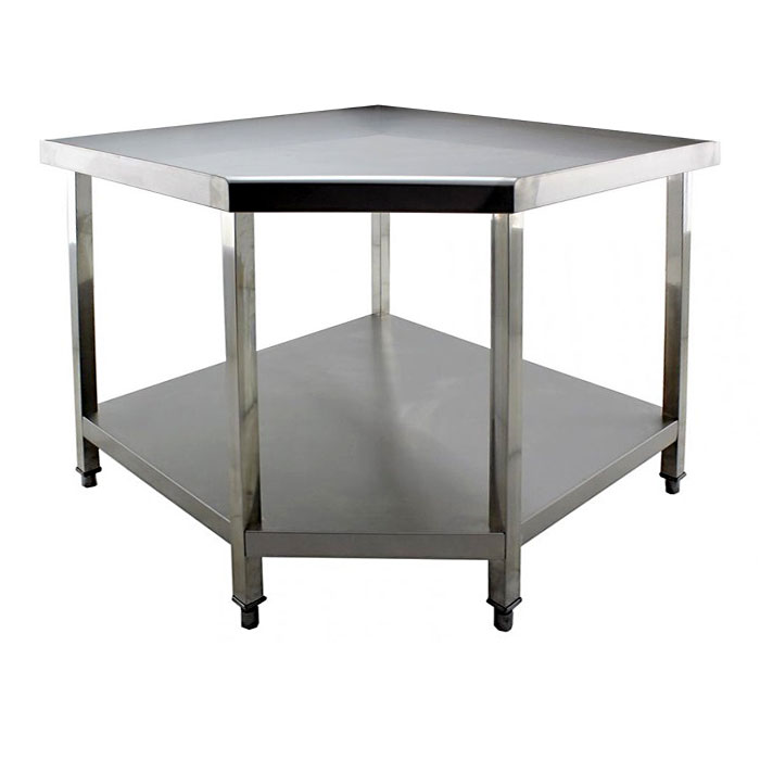 ADM RVS Hoek-werktafel - blad: 1000x1000x700x700mm - 850mm