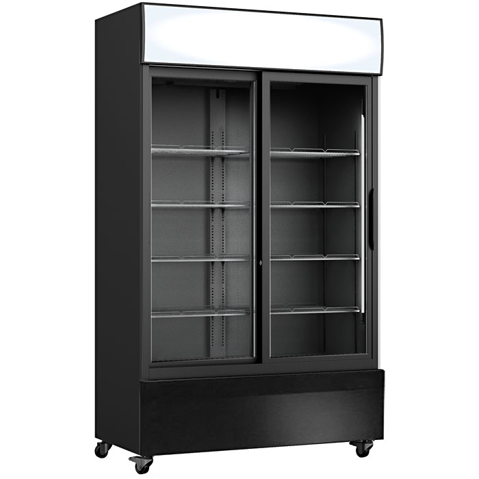 ADM VC112 Professionele display koeling met lichtbak en 2 glazen deuren