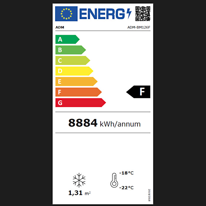 ADM BM126F Professionele display vriezer met 2 glazen deuren