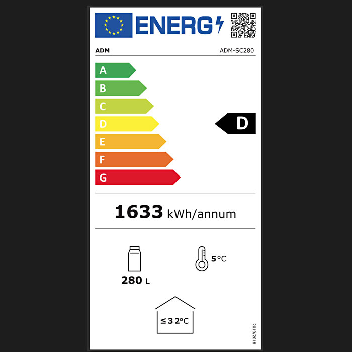 ADM SC280 Efficiente drankenkoelkast met glazen deur