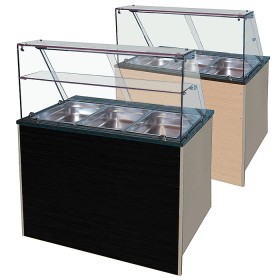 Gekoeld buffet voor 3x GN 1/1 met houten frontpaneel | 1070 x 800 x 1310 mm