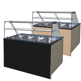 Gekoeld buffet voor 4x GN 1/1 met houten frontpaneel | 1400 x 800 x 1310 mm