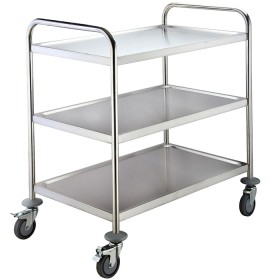 ADM RVS Serveerwagen - Trolley met midden- en bodemschap