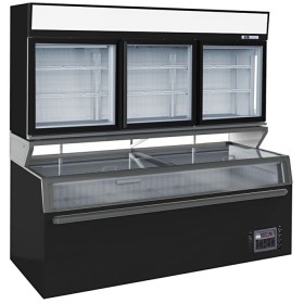 ADM CF210 - Wandvrieskast 3 glazen deuren met bijbehorende vrieskist