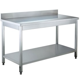 ADM RVS Werktafel 2000mm breed - 700mm diep met bodemschap en achteropstand
