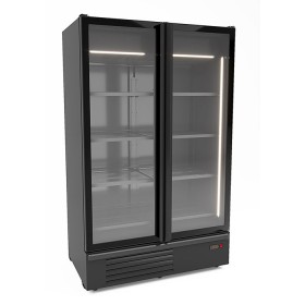 Koelkast 2 Glasdeuren Zwart 1200L