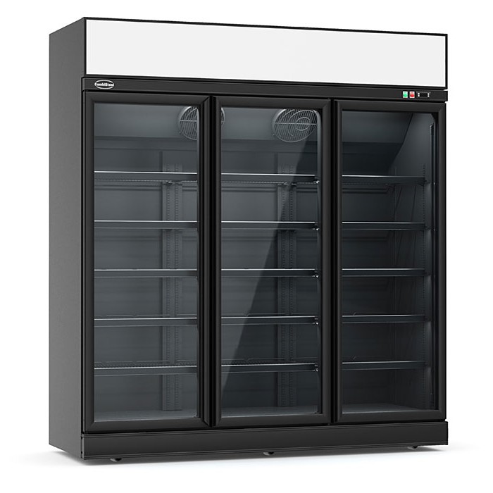 Vrieskast 3 Glasdeuren Zwart Ins-1530F Bl