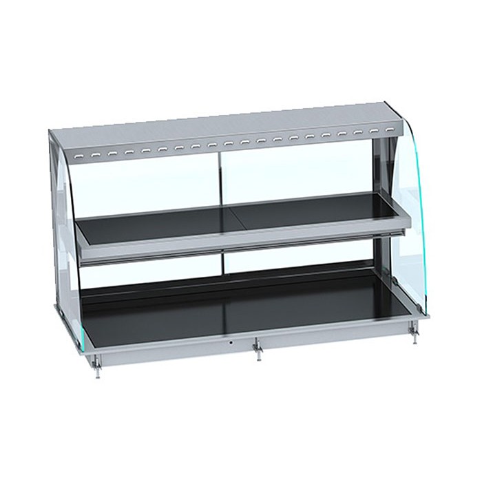 Drop-In Warmvitrine Keramisch Gebogen - Zwart 4/1