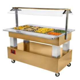 Warm buffet, bain-marie, 4x GN 1/1-150 (Licht eiken hout)