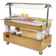 Buffet - Salad bar, gekoeld, 4x GN 1/1-150 (Licht eiken hout)