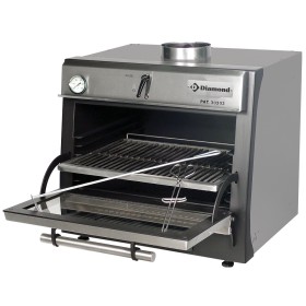 Houtskooloven-BBQ, GN 1/1 (60 Kg/h)/Roestvrij staal