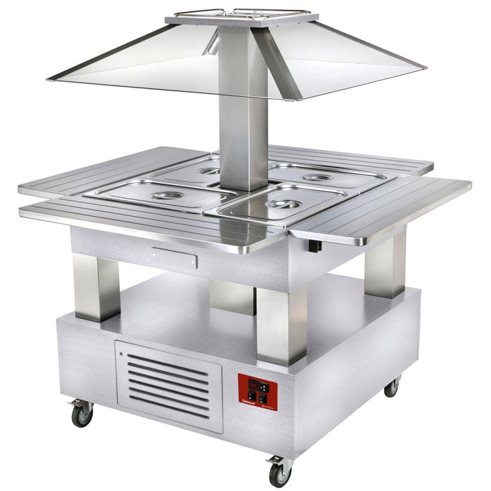 Eiland bain-marie, warm buffet  4x GN 1/1-150 (wit hout)