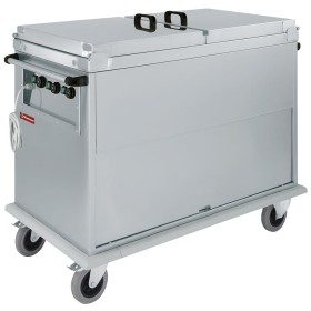 Bain-marie-wagen 3x GN 1/1, 3 T°c, deksels, kast met draaideur