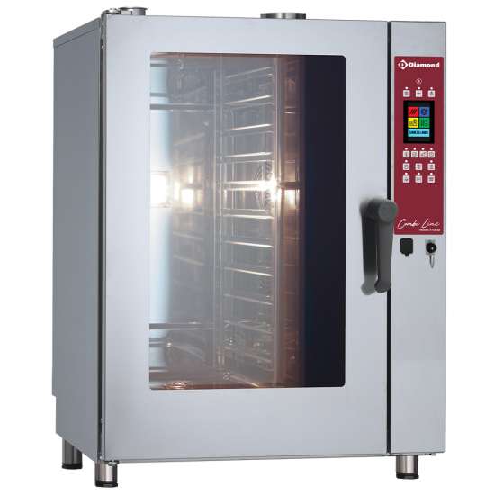 TOUCH SCREEN gas oven stoom-convectie, 11x GN 1/1 - AUTO-CLEANING