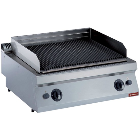 Gas lavasteengrill, rooster in gietijzer 1 mod. -TOP-