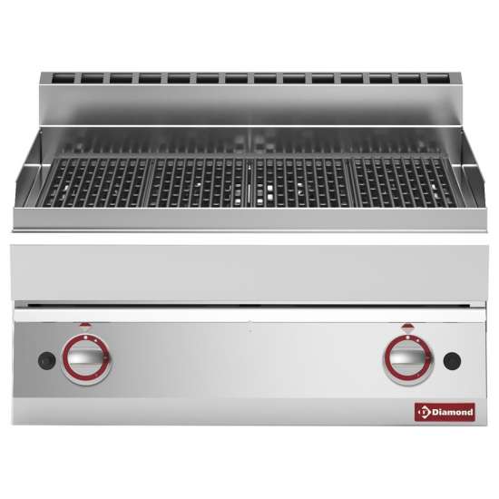 Stoom-grill op gas, met gietijzeren braadrooster -Top-