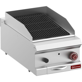 Lavasteengrill, module 1/2, rooster in gietijzer "dubbelzijdig"-Top-