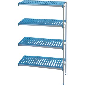 Hoekrek in geanodiseerd aluminium 4 niveau's "Modular Rack"