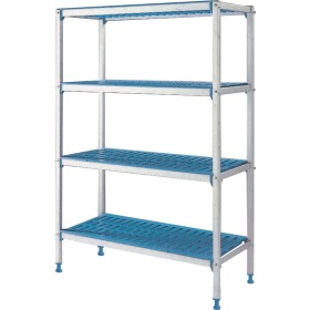 Lineaire rek in geanodiseerd aluminium 4 niveau's "Modular Rack"