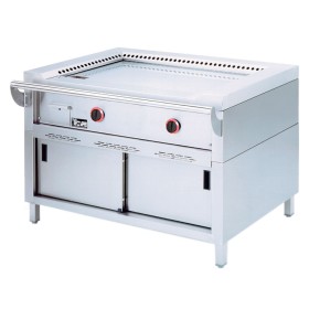 Teppanyaki gasplaat, 2 zones (2x 7 kW), op kast