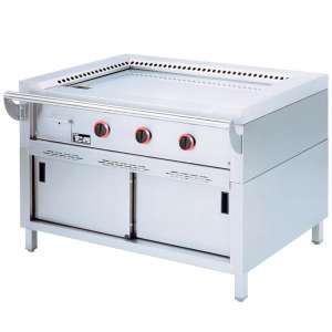 Teppanyaki  gasplaat, 3 zones (3x 7 kW), op kast