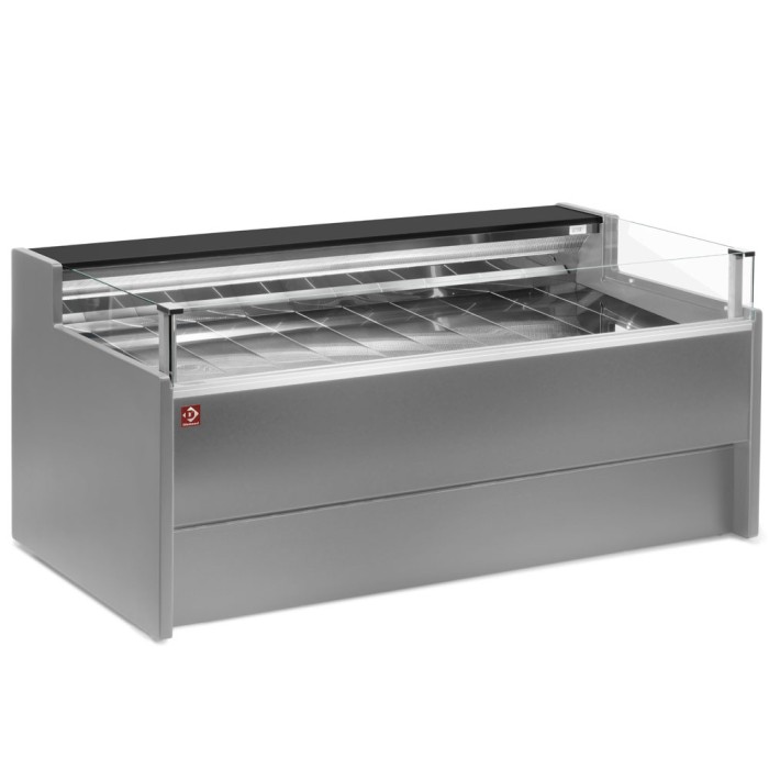 Gekoelde toonbank met glas Self-service, geventileerd, , met reserve - GRIJS