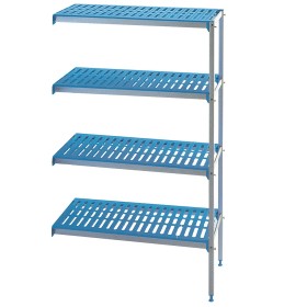 Hoekrek in geanodiseerd aluminium 4 niveau's "Modular Rack"