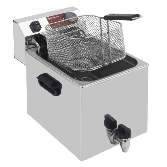 Elektrische friteuse tafelmodel 10 liter + aftapkraan