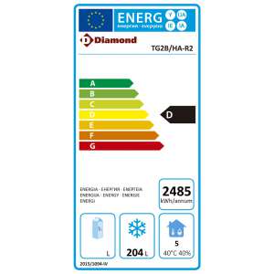 Wand  diepvriestafel, geventileerd, 2 deuren GN 1/1, 260 liter