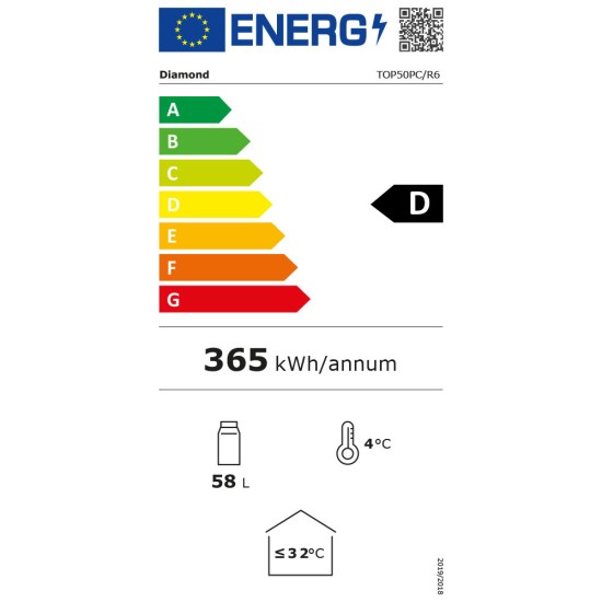 Vitrine tafelmodel positieve T°, 60 liter, met lichtbak