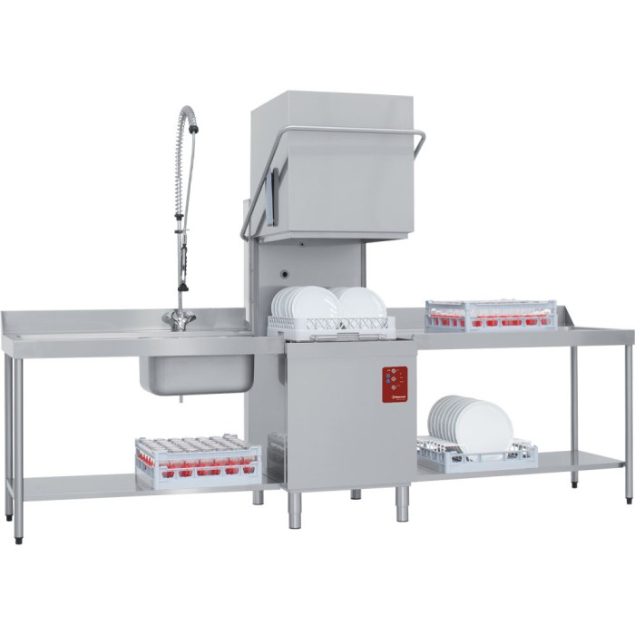 Vaatwasser met kap, mand 500x500 mm + Break Tank