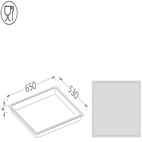 Gastoronom bak in inox h200mm - cap.58,4L.