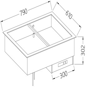 Bain-marie element 2 GN 1/1