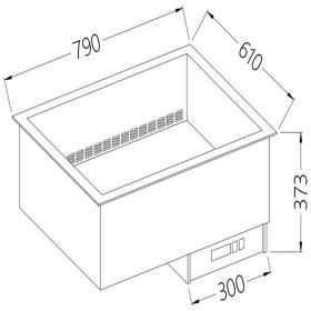 Bain-marie element 2 GN 1/1 - droog - geventileerd