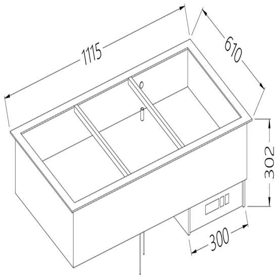 Bain-marie element 3 GN 1/1